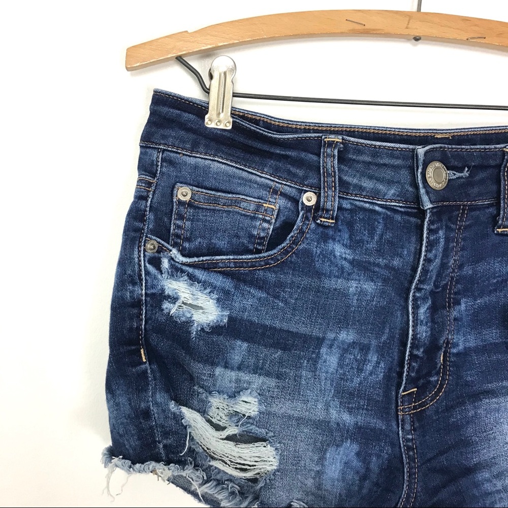 American Eagle Hi-Rise Shortie Denim Shorts 8 B7 - Picture 2 of 6
